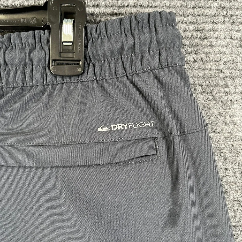 Quiksilver Shorts Mens XL DryFlight Black Hybrid Elastic Waist Active Beach